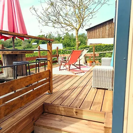 Semesterbostad Le Sunset -tiny House Equipee Superbe Vue &jacuzzi -proche Honfleur &deauville- Calme Confort Wifi Saint-Leger-Sur-Bonneville
